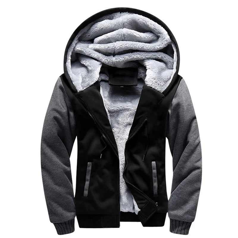 Men's Thick Fleece Hooded Winter Jacket