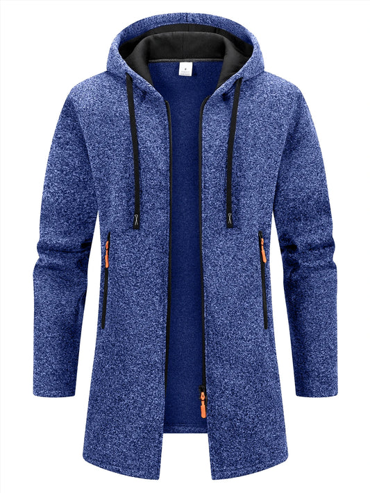 Men's Long Hooded Winter Streetwear Jacket