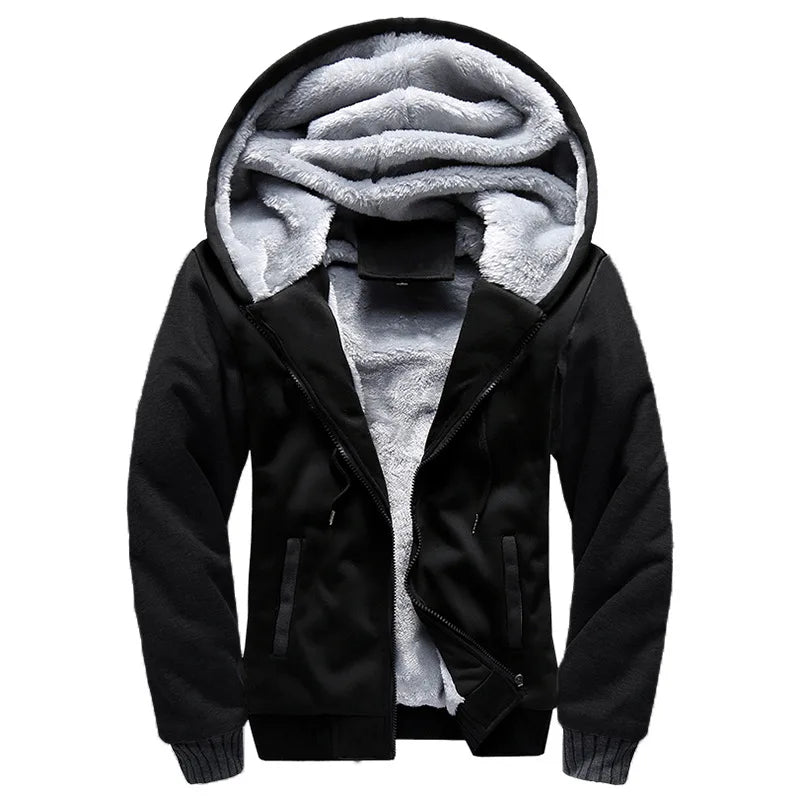 Men's Thick Fleece Hooded Winter Jacket