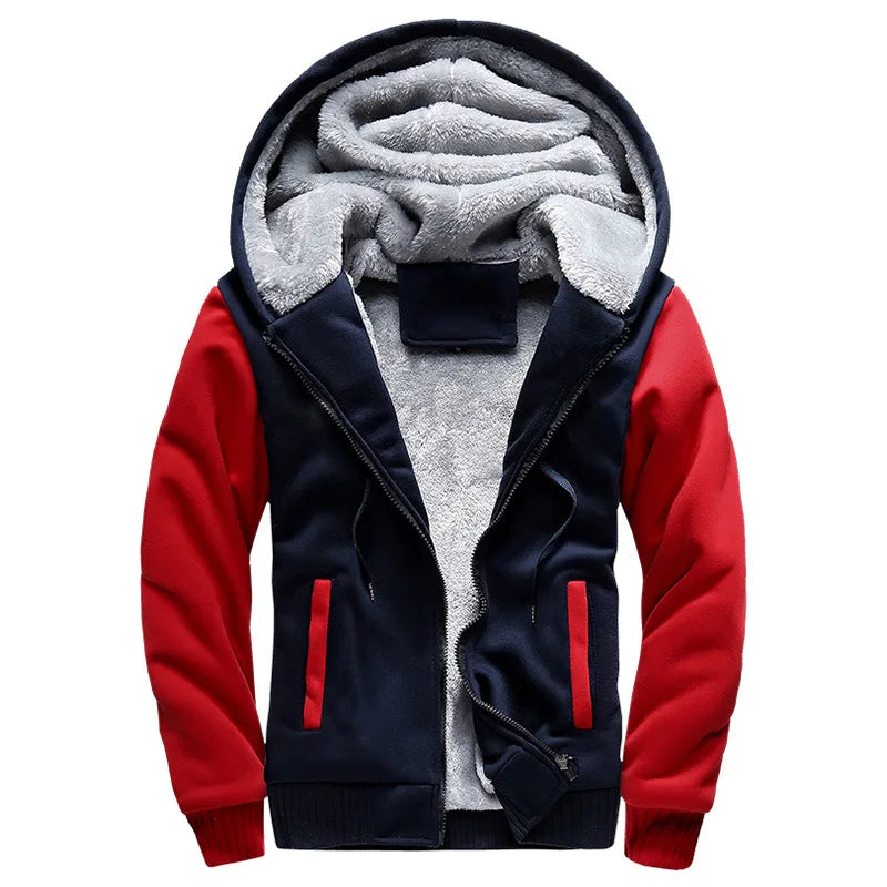Men's Thick Fleece Hooded Winter Jacket