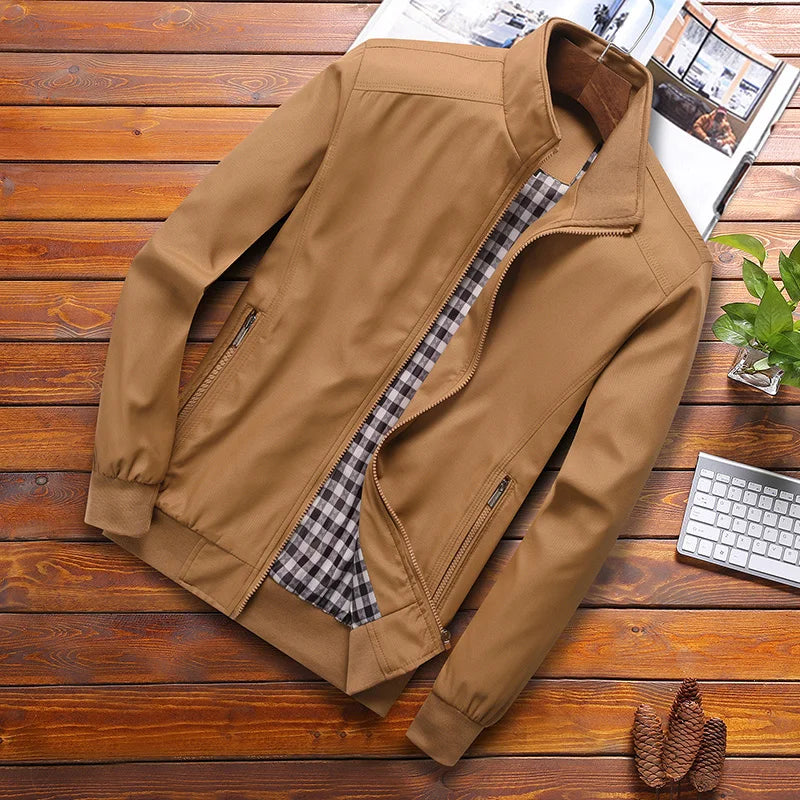 Men's Casual Solid Slim Bomber Jacket M-8XL