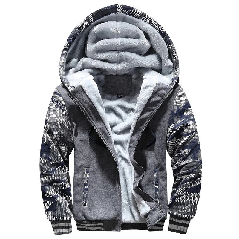 Men's Thick Fleece Hooded Winter Jacket