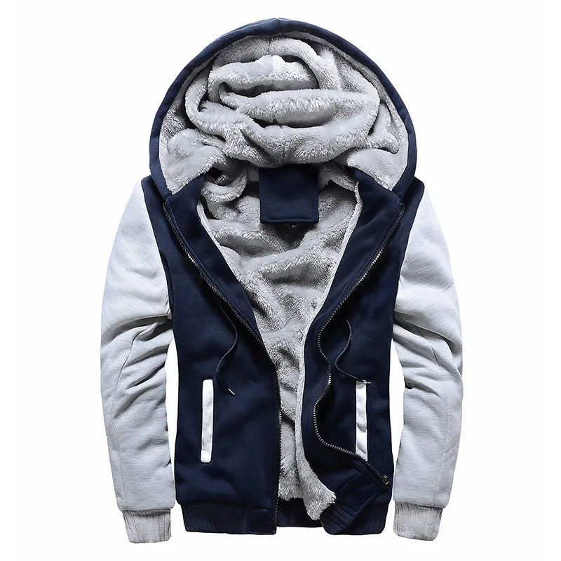 Men's Thick Fleece Hooded Winter Jacket