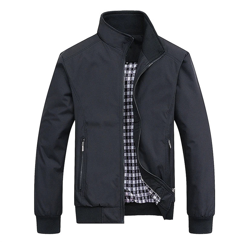 Men's Casual Solid Slim Bomber Jacket M-8XL