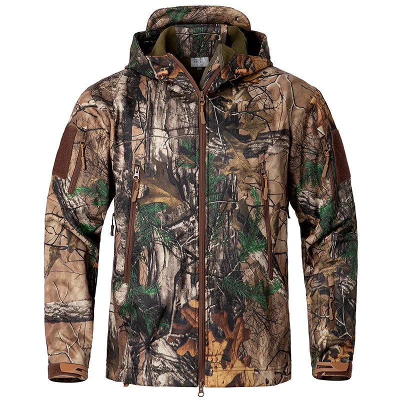 Men's Camo Waterproof Fleece Outdoor Jacket