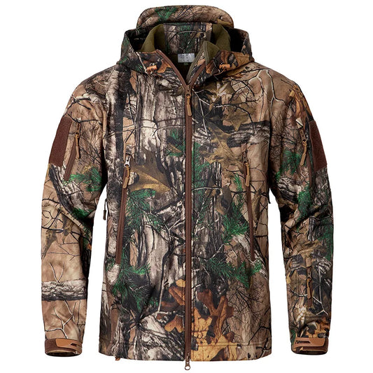 Men's Camo Waterproof Fleece Outdoor Jacket