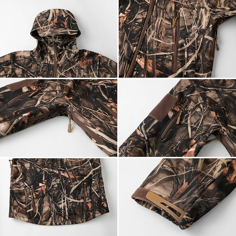 Men's Camo Waterproof Fleece Outdoor Jacket