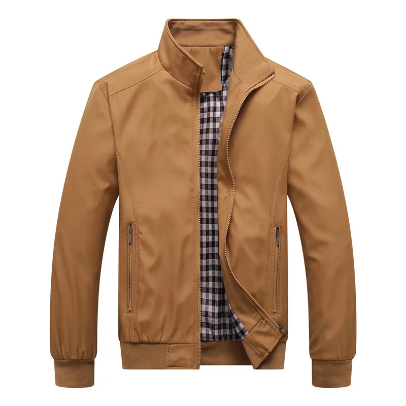 Men's Casual Solid Slim Bomber Jacket M-8XL