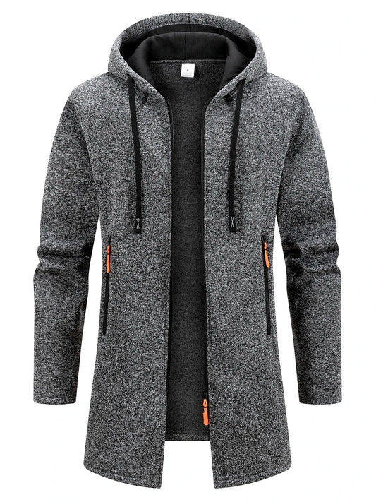 Men's Long Hooded Winter Streetwear Jacket