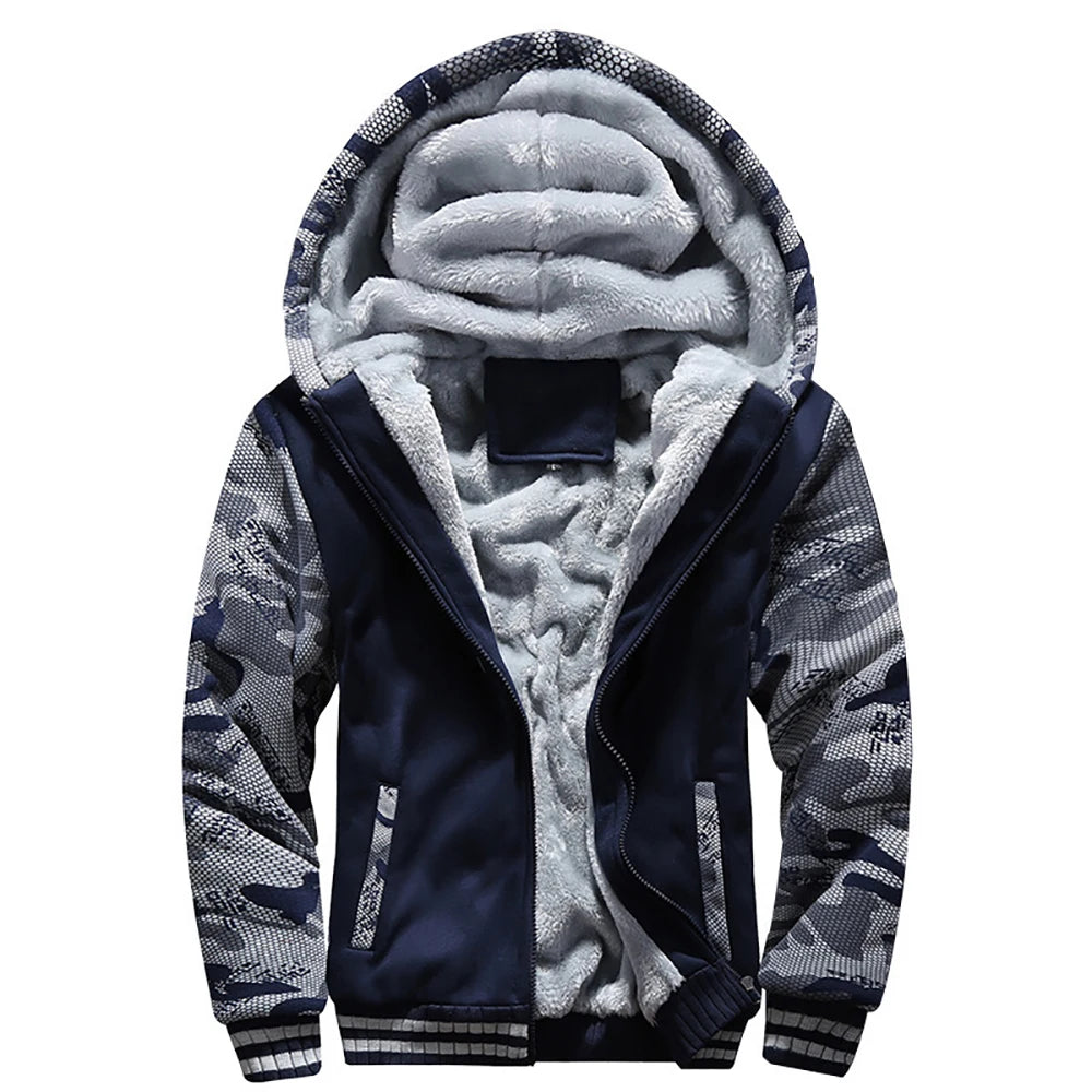 Men's Thick Fleece Hooded Winter Jacket