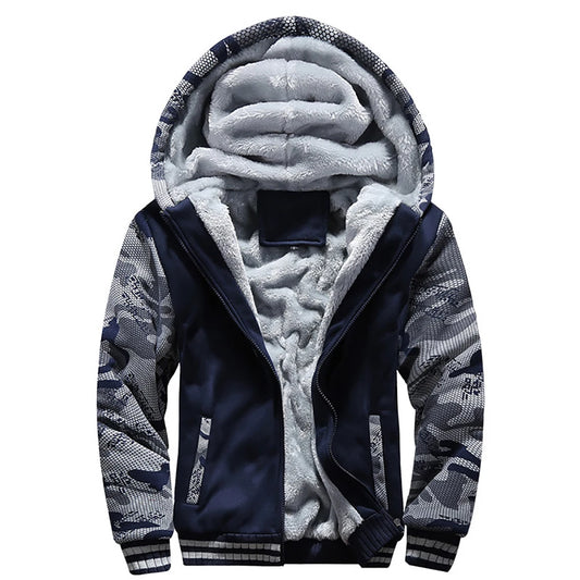 Men's Thick Fleece Hooded Winter Jacket