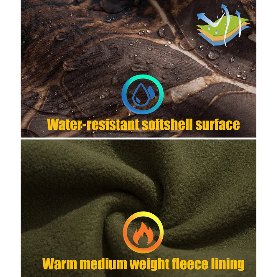 Men's Camo Waterproof Fleece Outdoor Jacket
