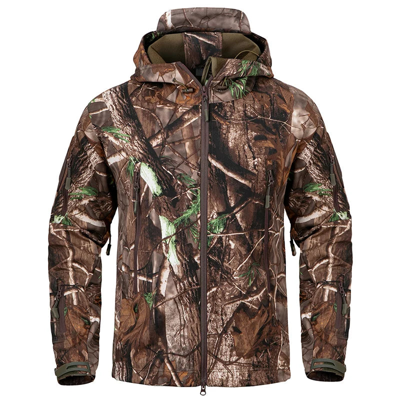 Men's Camo Waterproof Fleece Outdoor Jacket
